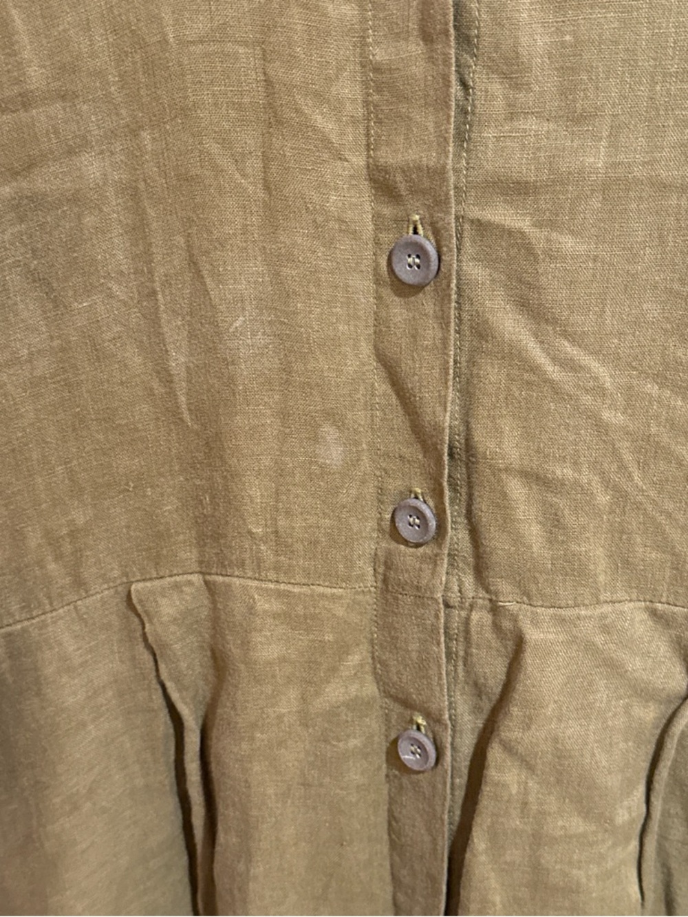 Flax Olive Green Linen Maxi Dress - Picture 4 of 4